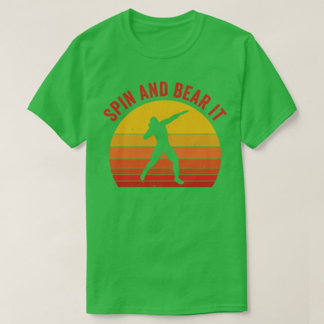 Shot Putt Idrottsman Shot Putter Spin och Bear it  T Shirt (Design framsida)