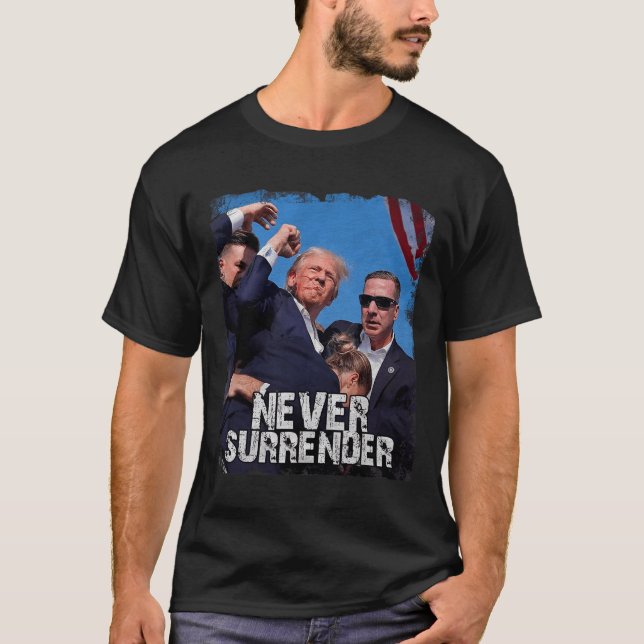 Shot Shirt 2024 Rally - Överger aldrig T (Framsida)