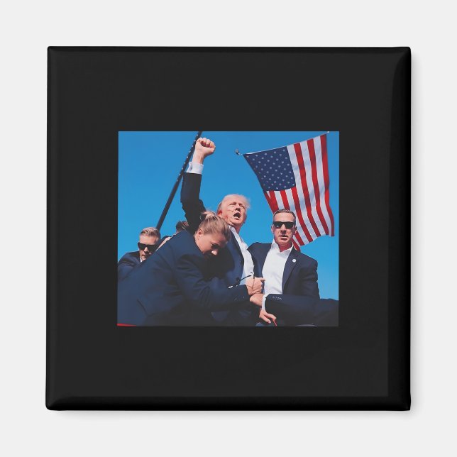 Shot Shirt Trump Tagning Shirt Trump 2024 Magnet (Framsidan)