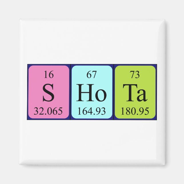 Shota Periodisk bord namn magnet (Framsidan)