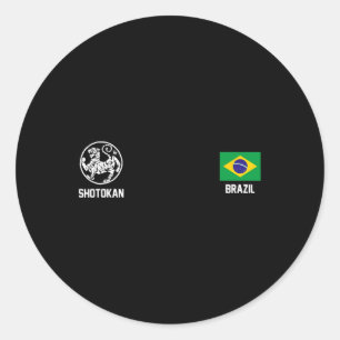 Shotokan Brasilien Karate Brazilian Flagga Dojo Ti Runt Klistermärke
