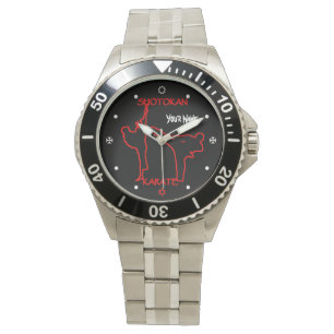 Shotokan Karate Black Bälte Custom Name Watch Armbandsur