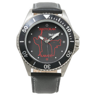 Shotokan Karate Black Bälte Custom Name Watch Armbandsur