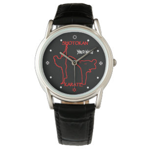 Shotokan Karate Black Bälte Custom Name Watch Armbandsur