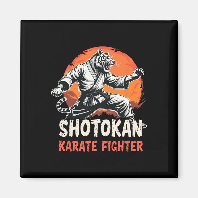 Shotokan Karate Fighter Martial Arts Tiger Funny K Magnet (Framsidan)