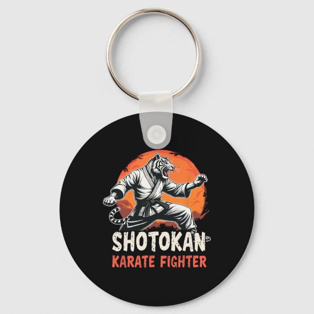 Shotokan Karate Fighter Martial Arts Tiger Funny K Nyckelring (Framsida)