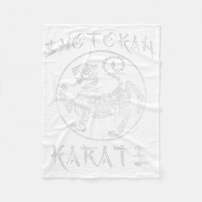 Shotokan Karate Symbol Tiger Dojo Training Kanji V Fleecefilt (Framsidan)