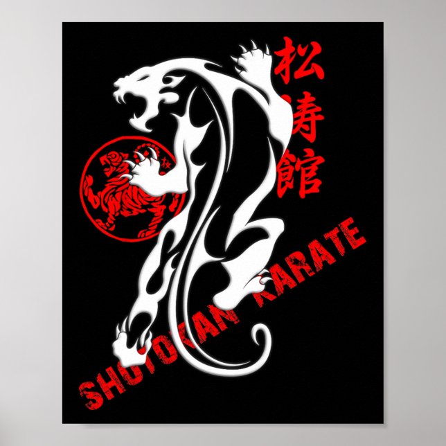 Shotokan Karate Tiger Prowess - Martial Arts Budo Poster (Framsidan)