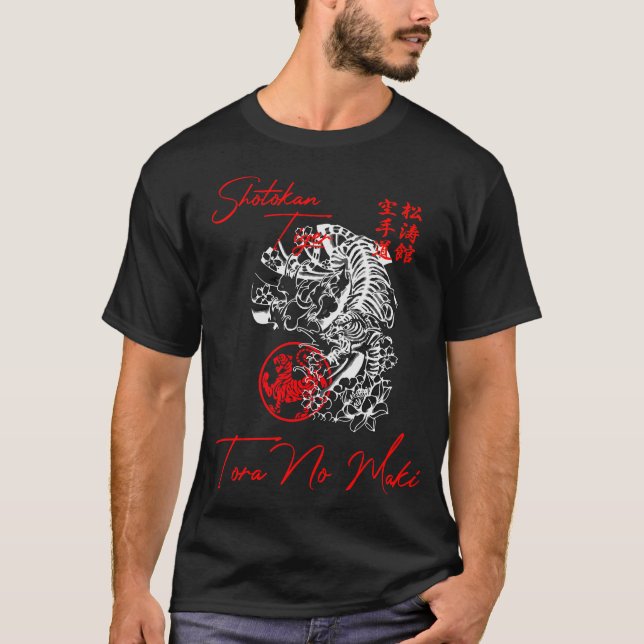 Shotokan Karate Tiger Spirit T-Shirt Martial Arts (Framsida)