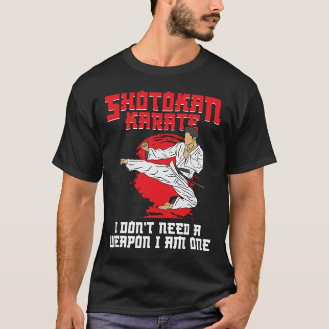 Shotokan Symbol Training Weapon Instructor Shotoka T Shirt (Framsida)