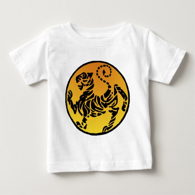 Shotokan tiger - guld t-shirt (Framsida)