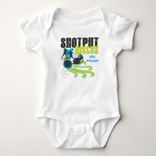 Shotput och diskus - flickan driver t-shirt (Framsida)