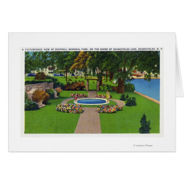 Shotwell Memorial Park Scene vid Sjö Shore Hälsningskort (Framsidan Horizontal)