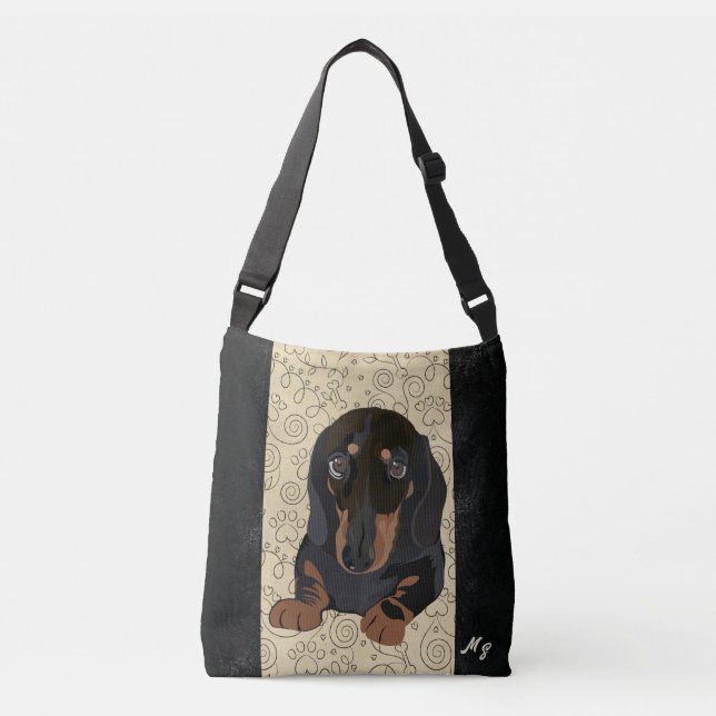Shoulder Bag Dachshund Puppy Hund Axelväska (Framsida)