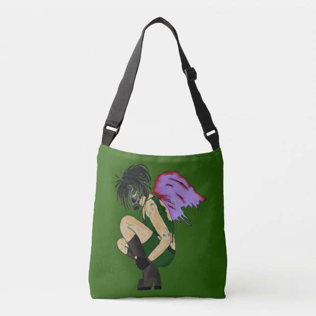 SHOULDER BAG GRUNGE STEAMPUNK GAS MASK ANGEL AXELVÄSKA (Framsida)