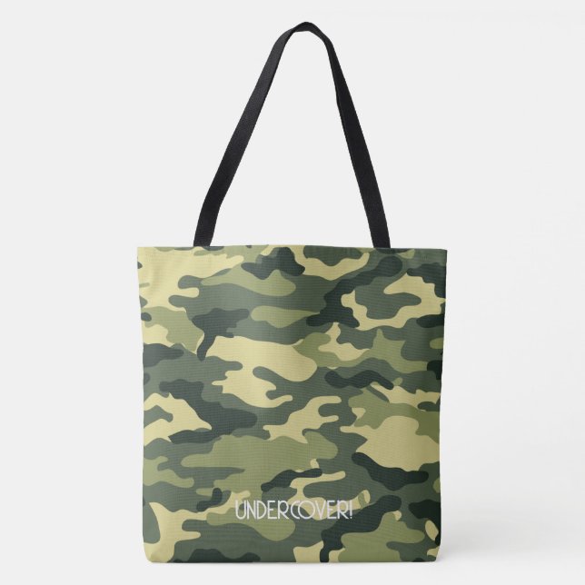 Shoulder Tote Bag - Grönt Camouflage Tygkasse (Framsida)