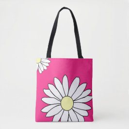 Shoulder Tote Bag - Rosa vid sommarDaisyn Tygkasse
