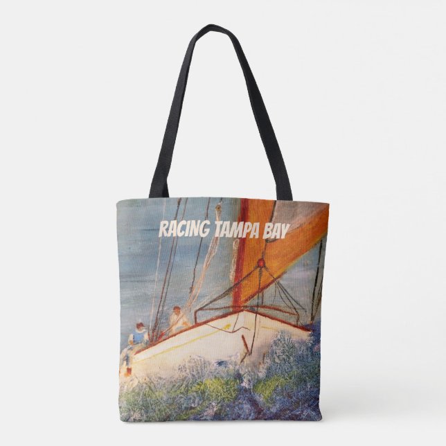 Shoulder Tote Bag - Segelbåtens Tävla Tygkasse (Baksida)