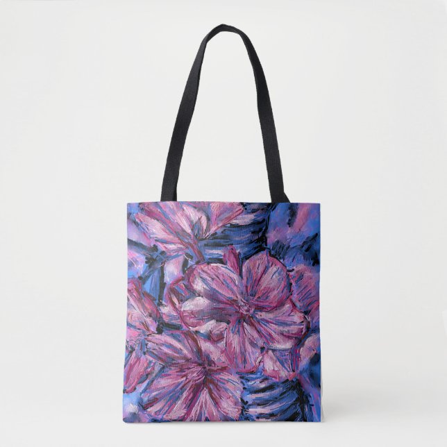 Shoulder Tote, Cherry Blommars Blue Tygkasse (Framsida)