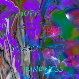 Shoulder Tote HOPE KÄRLEK PEACE KINDNESS Tygkasse