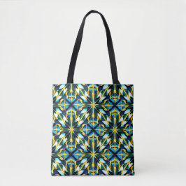 Shoulder Tote with Geometric Pattern Tygkasse