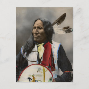 Shout at Oglala Sioux 1899 indisk Vintage Vykort