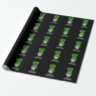 Shout for Choy Funny Veggie Bok Choy Pun Mörk BG Presentpapper