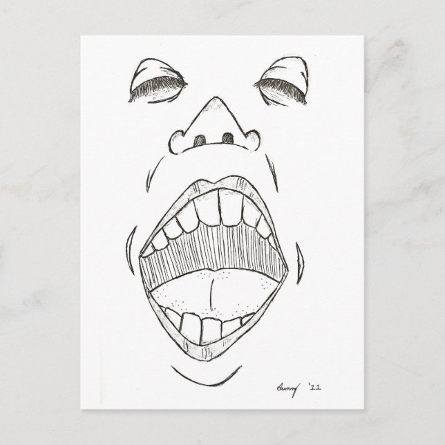 "Shout" vykort (Framsida)