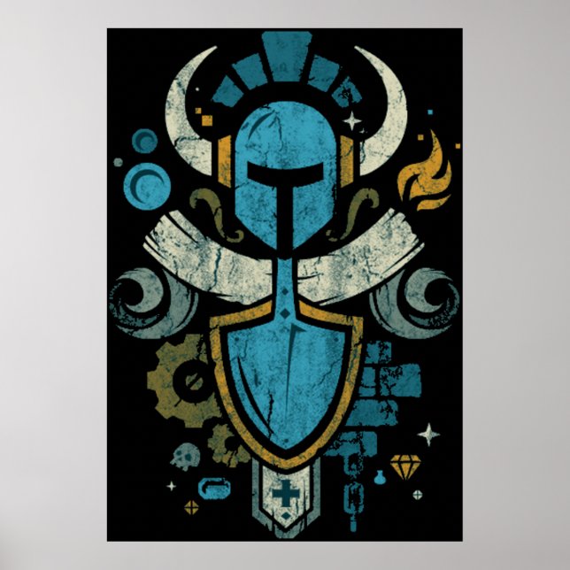 Shovel Knight Shovelry Emblem Vapensköld Poster (Framsidan)