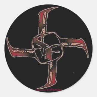 SHOVELBADGE LOGOTYP STICKER RUNT KLISTERMÄRKE