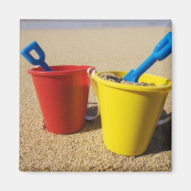 Shoveler och pajer på Sandy Beach Magnet (Framsidan)