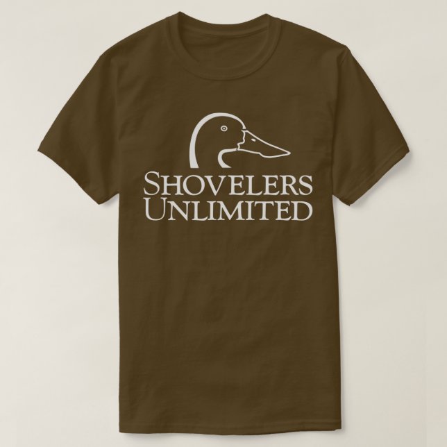 Shovelers Unlimited White Print T Shirt (Design framsida)