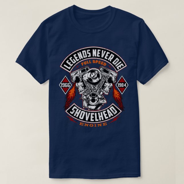 SHOVELHEAD 19661984 MOOR Motorcyklar Oldschool Cho T Shirt (Design framsida)