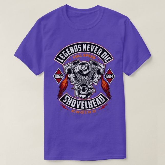SHOVELHEAD 19661984 MOTORmotorcyklar Oldschool Ch T Shirt (Design framsida)