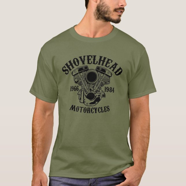 Shovelhead 1966-1984 Biker T-Shirt (Framsida)