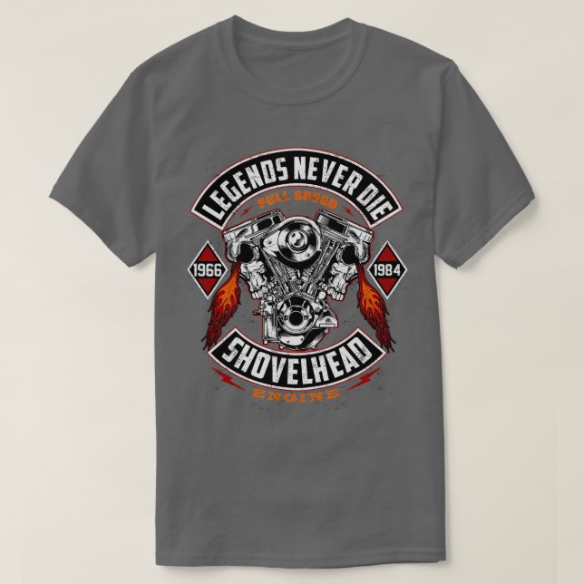SHOVELHEAD 1966-1984 MOTORmotorcyklar Oldschool C T Shirt (Design framsida)
