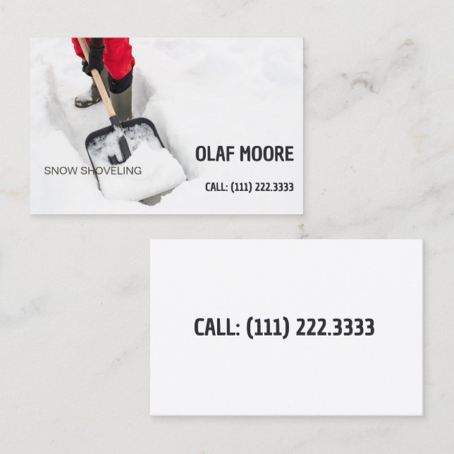 Shoveling Snö Visitkort (Fram/baksida)
