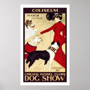Show för klubb för vintageChicago hundkoja Poster