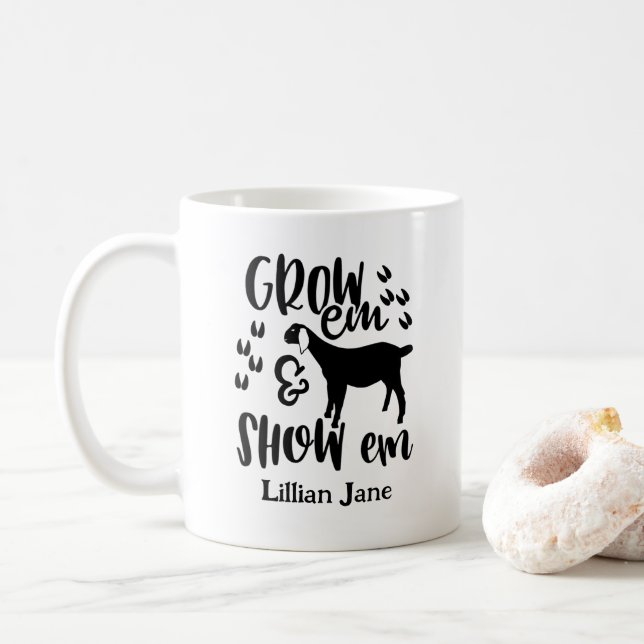 Show Goat Custom Name Kaffemugg (Med munk)