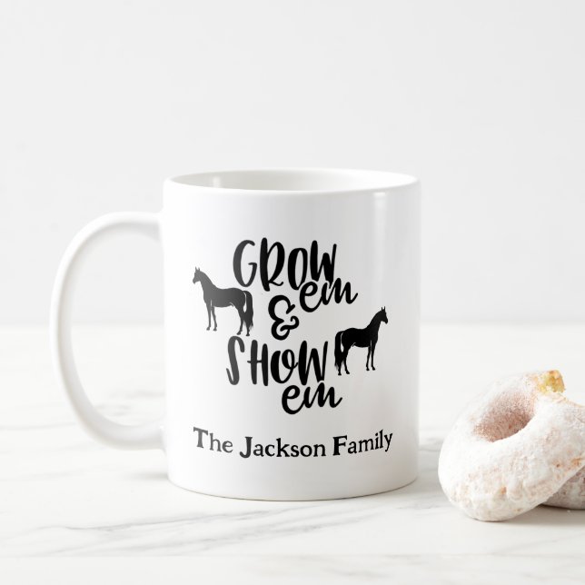 Show Horse Custom Name Kaffemugg (Med munk)