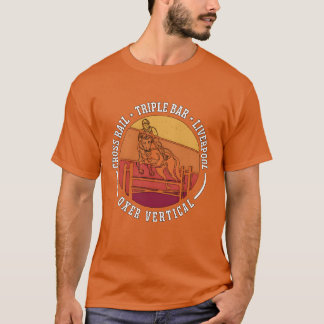 Show Jumping Cross Railriple Bar Retro Horses frie T Shirt