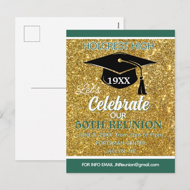 Show stopper Class Reunion invitation post card Helg Vykort (Fram/baksida)