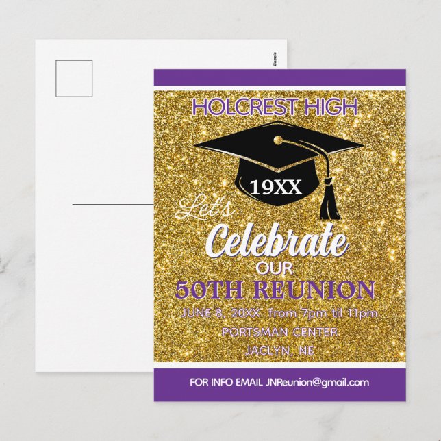 Show stopper Class Reunion invitation post card Helg Vykort (Fram/baksida)