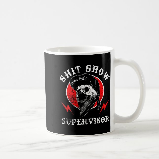 Show Supervisor Cool Boy Skull Sarcastic Work Humo Kaffemugg (Höger)