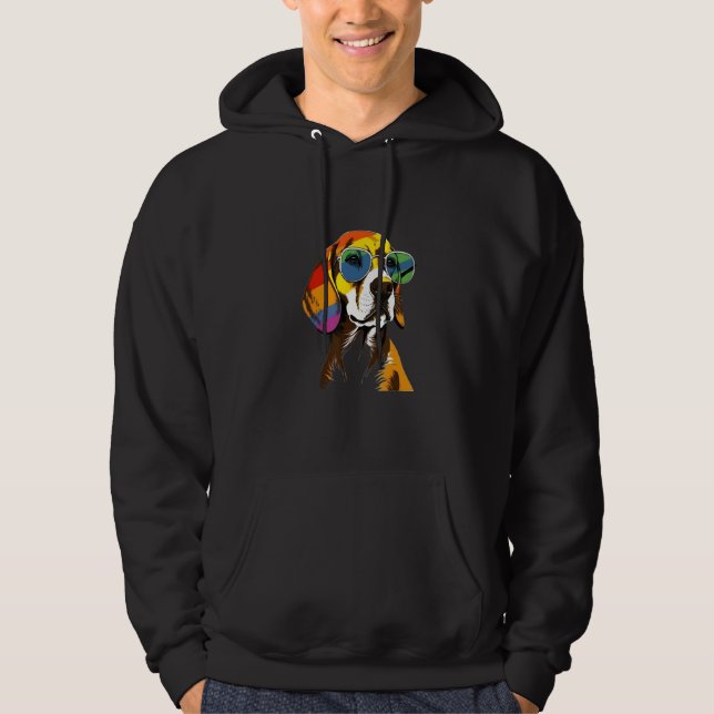 Show Your Pet Pride  Hippie Hippy Beagle Hoodie (Framsida)