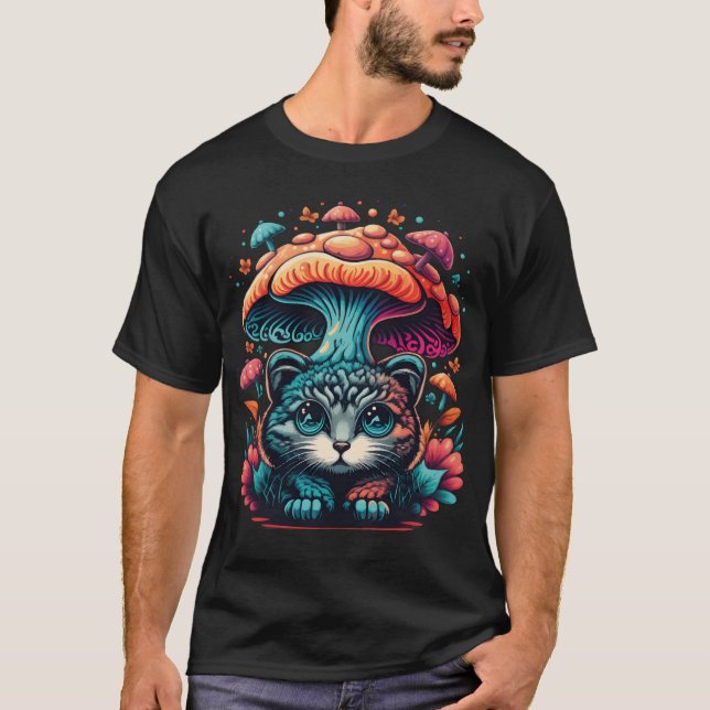 Show Your Style with Cats and Mushrooms boy T Shirt (Framsida)