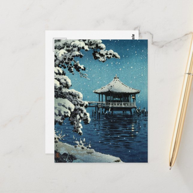 Showa Era, Winter av Tsuchiya Koitsu Vykort (Fram/Back In Situ)