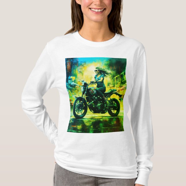 "SHOWBIKE Bikers Woman T Shirt (Framsida)