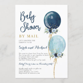 Showby mail navy blue balloons boy inbjudningar