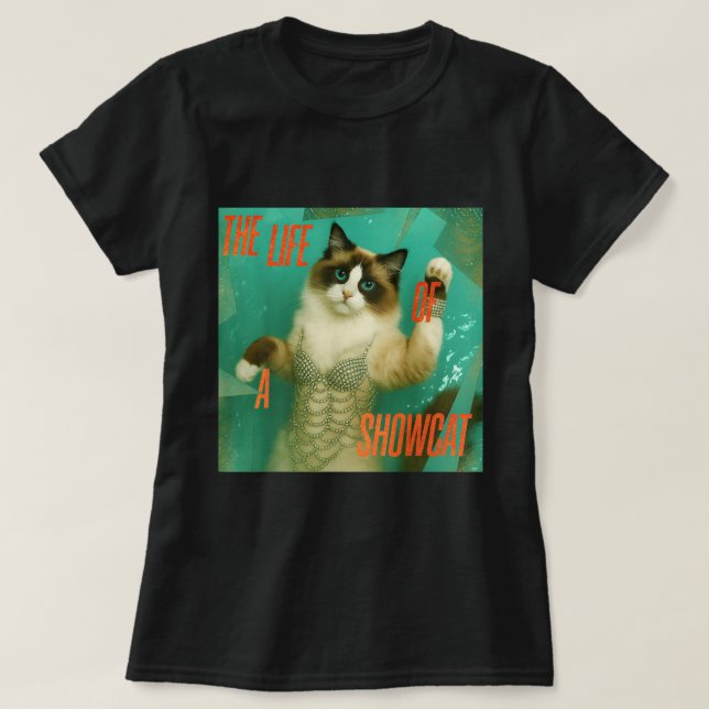 Showcat Diva Cat Meme Y2K Glam Rolig tröja (Design framsida)